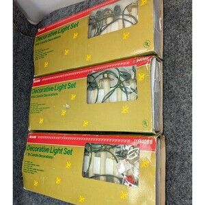 Sears Decorative Christmas Light Set Candle Decorations Item 94088 3 Sets Vtg